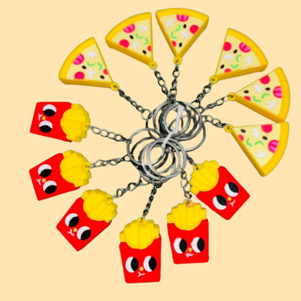 Pizza & Fries Cute Keychain
