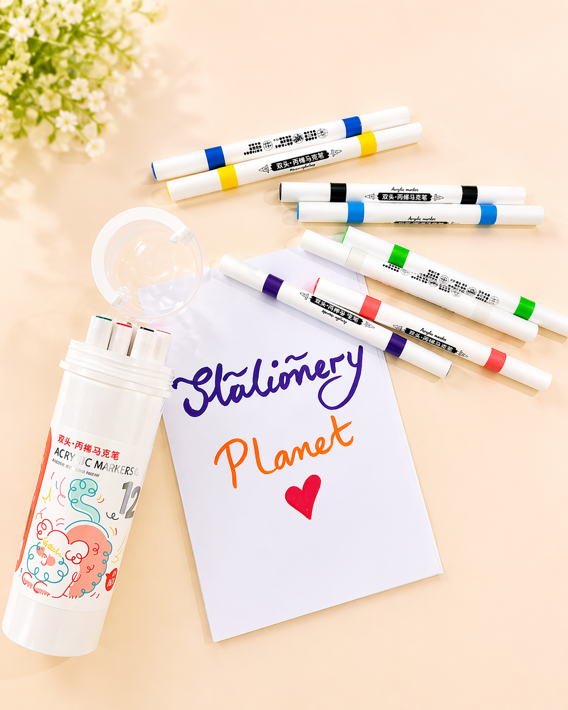 Acrylic Marker Set (12 Colors) - Image 4
