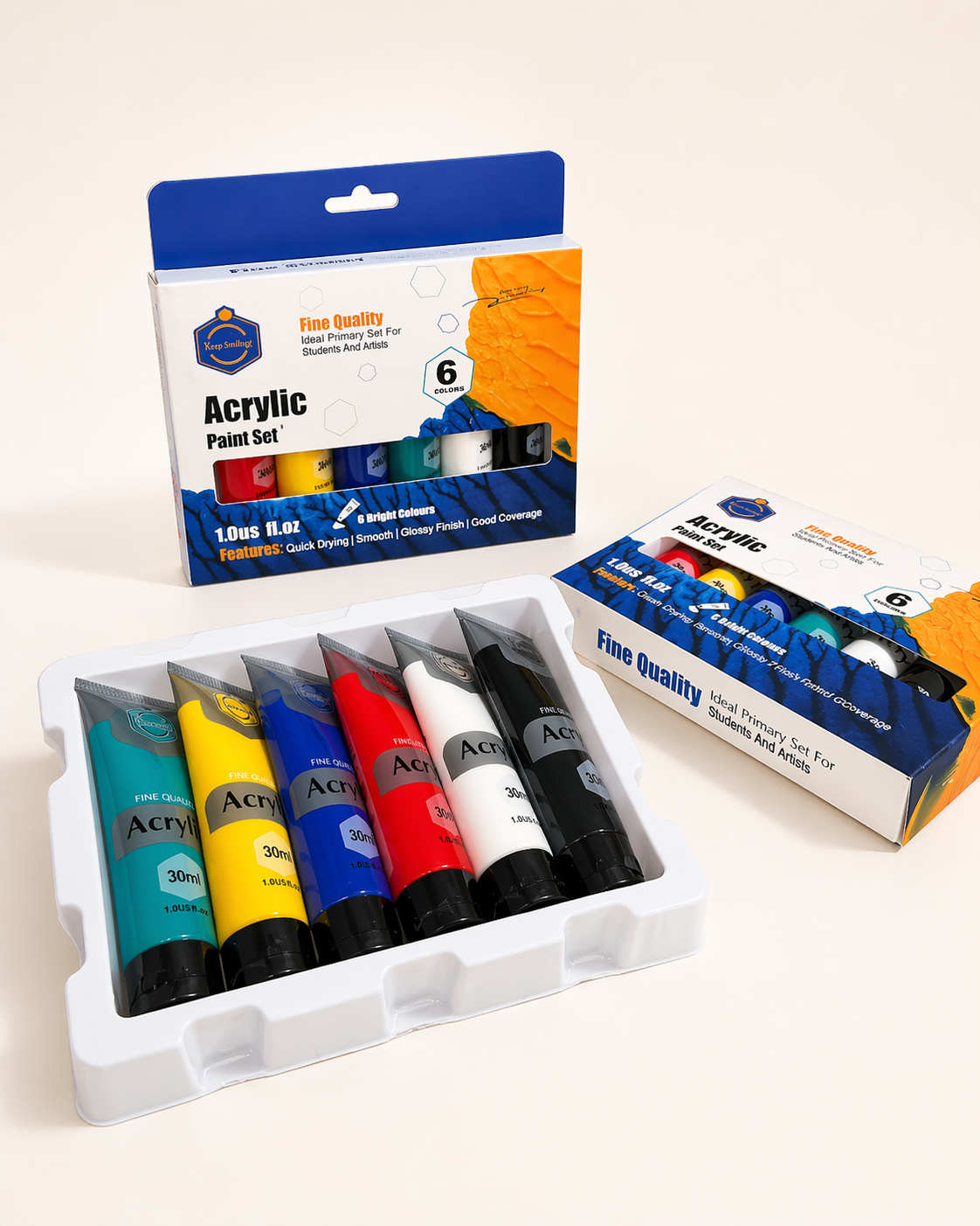 Premium Acrylic Paint Set (6 Colors)